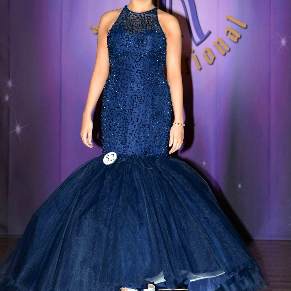 Sherri Hill Navy Mermaid size 8